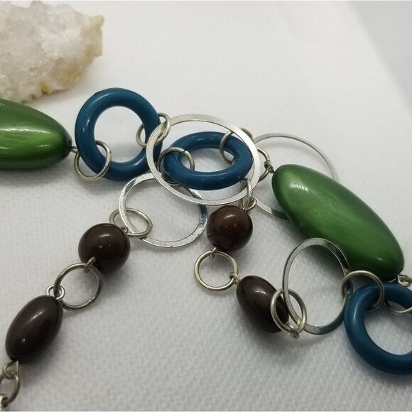 Hippie disco circle link necklace - Picture 2 of 2